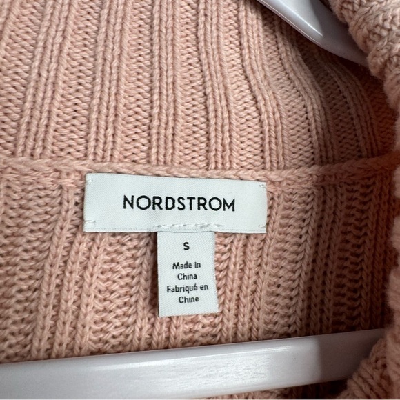 Nordstrom Organic Cotton & Merino Wool Turtleneck Sweater Baby Pink S - Picture 4 of 10